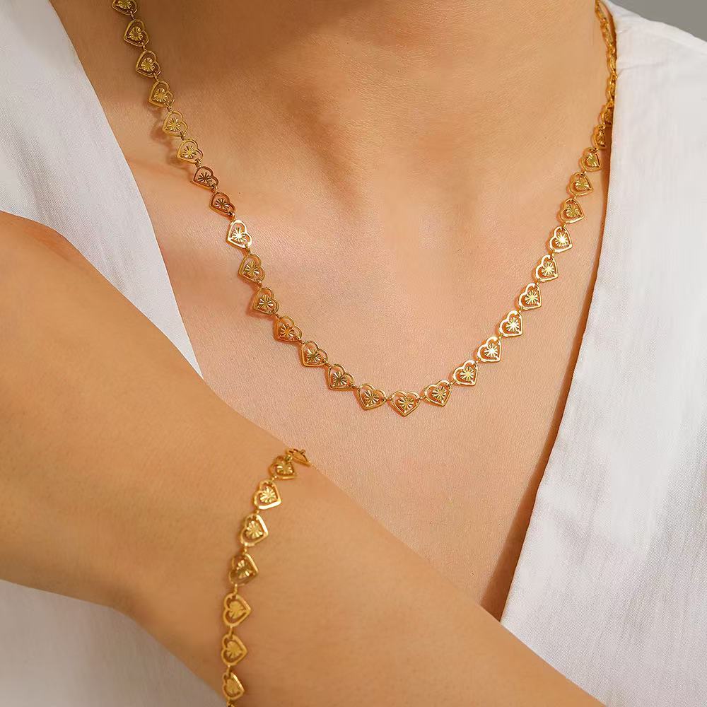 Prince Sweet, Heart Shape Necklace & Bracelet Set