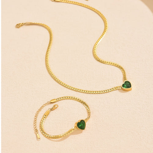 Cuban Link Chain Necklace & Bracelets Jewelry Set