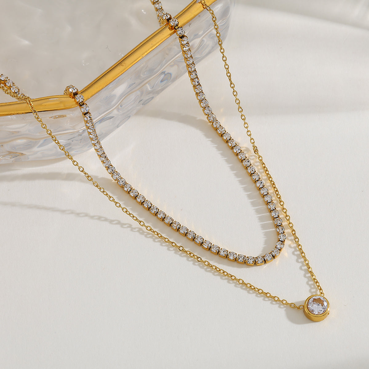 Double Layer Necklace Rhine