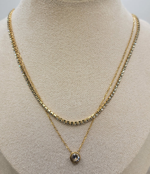 Double Layer Necklace Rhine